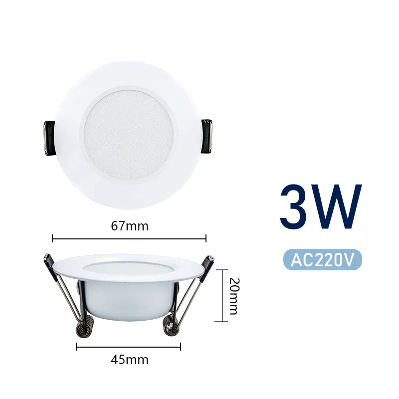 LED Downlight 3W 5W 7W 9W 12W 15W Ceiling Lamp AC 220V Recessed Led Down Light Round Panel Light Spotlight Indoor Lighting