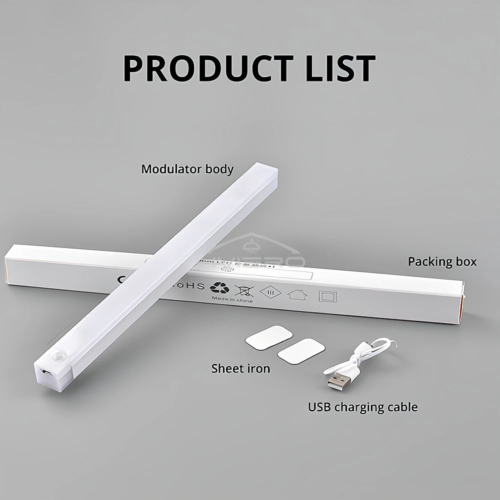 Motion Sensor Night Lights Wireless LED Lamp USB Rechargeable Magnetic For Wardrobe Room Closet Kitchen Aisle lighting Detector