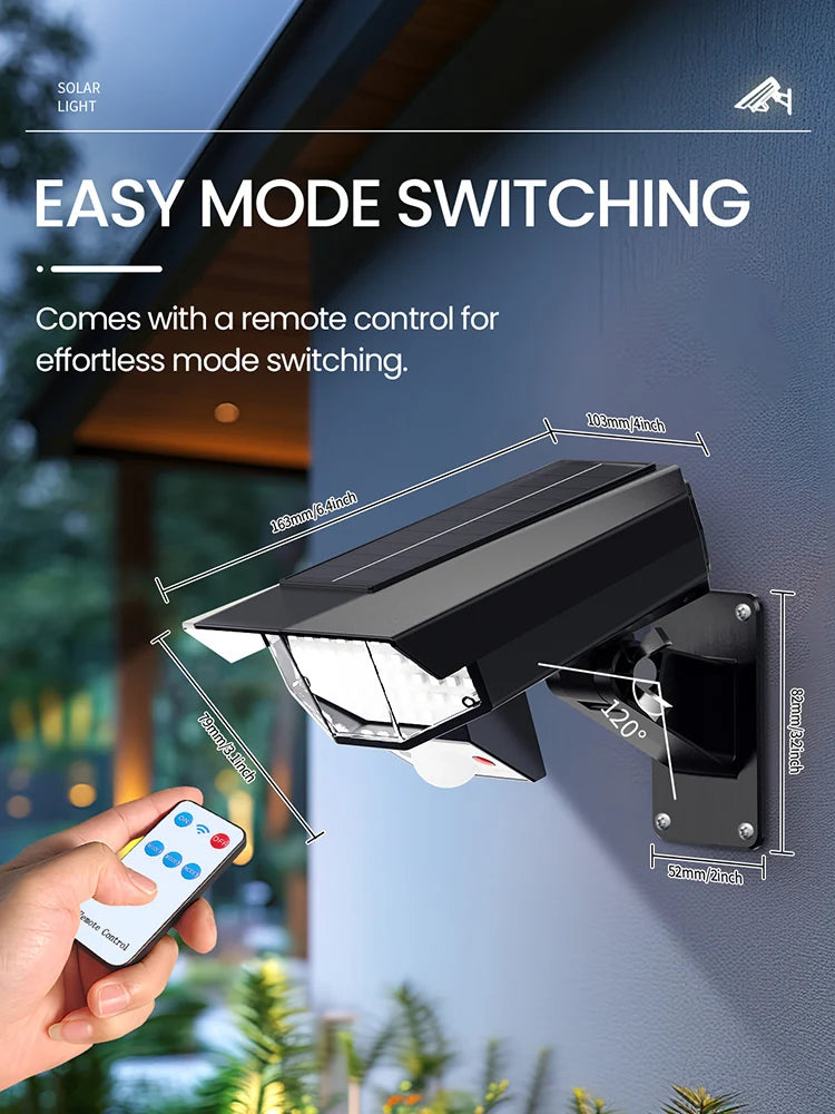 Motion Sensor Outdoor Lights Solar Security Lamp LED Solar Monitoring Design Surveillance-Style Outdoor Lamp for Garden Yard