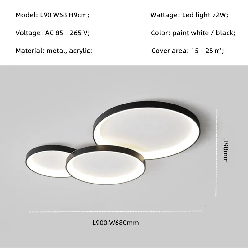 Modern Round Smart Led Ceiling Lamp Lighting Living Room Bedroom Dimmable Simple Ceiling Lights Home Decor Lighting Lamp Fixture