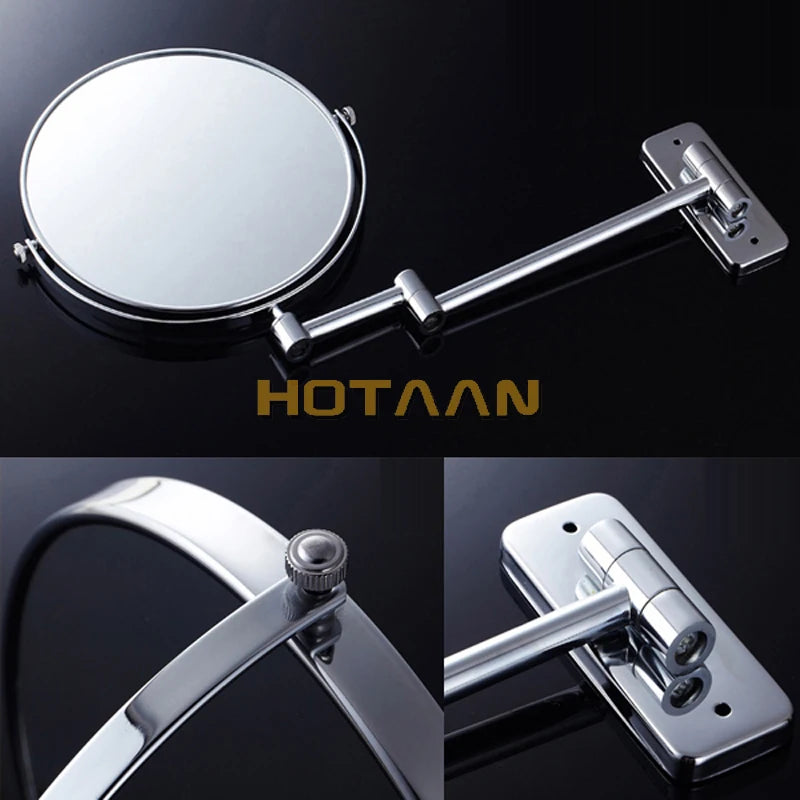Oral Hygiene Shaving Bathroom Mirror Wall Mounted Stainless Steel 8 Inch Double Cosmetic Mirror(1:1 And 1:3) .