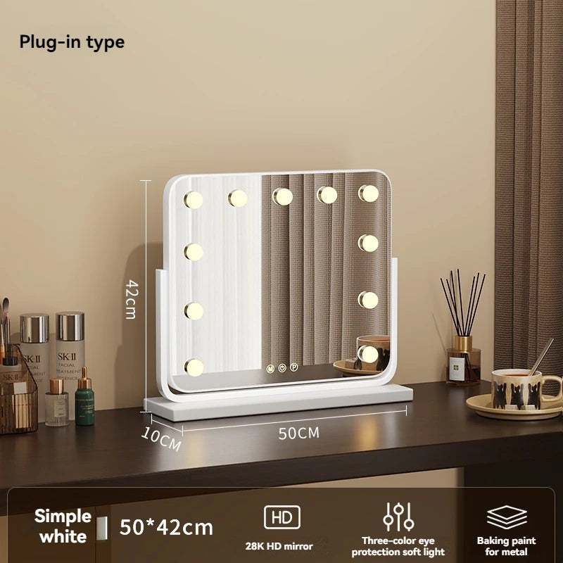 Lighted Vanity Mirror, LED Makeup Mirror with Lights, Hollywood Mirror for Tabletop Dressing