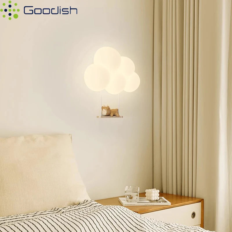 Modern Cute Cartoon LED Wall Lamps Art Creative Animals Balloons Lights for Chidren's Bedroom Living Room Home Decor Chandeliers