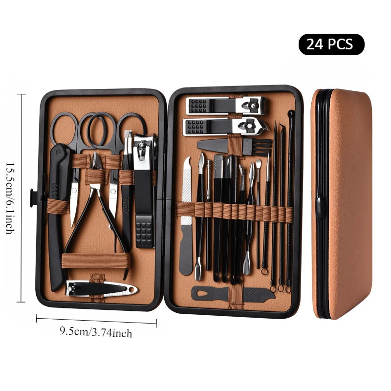 Stainless Steel Nail Care Kit Manicure Set Professional Pedicure Kit Nail Kit  for Women And Men Travel Case Kits Gifts