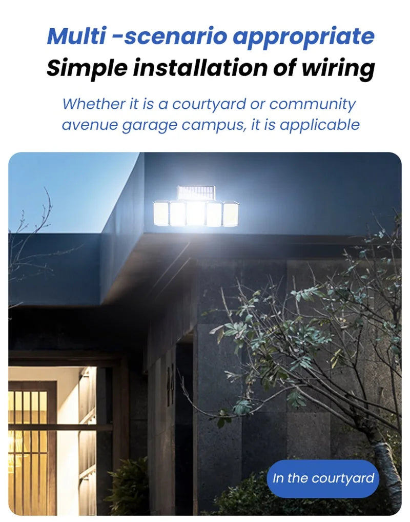 Solar Motion Sensor Lights Outdoor IP65 Waterproof Outdoor Wall Lamp Adjustable Wide Angle Solar GardenSecurity Lighting