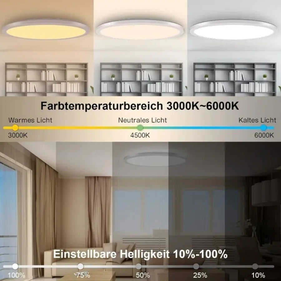 LED Smart Tuya Ceiling Lamp with RGB Bbacklight Bluetooth APP Remote Control Dimming Living Room Bedroom Ambient Ceiling Light