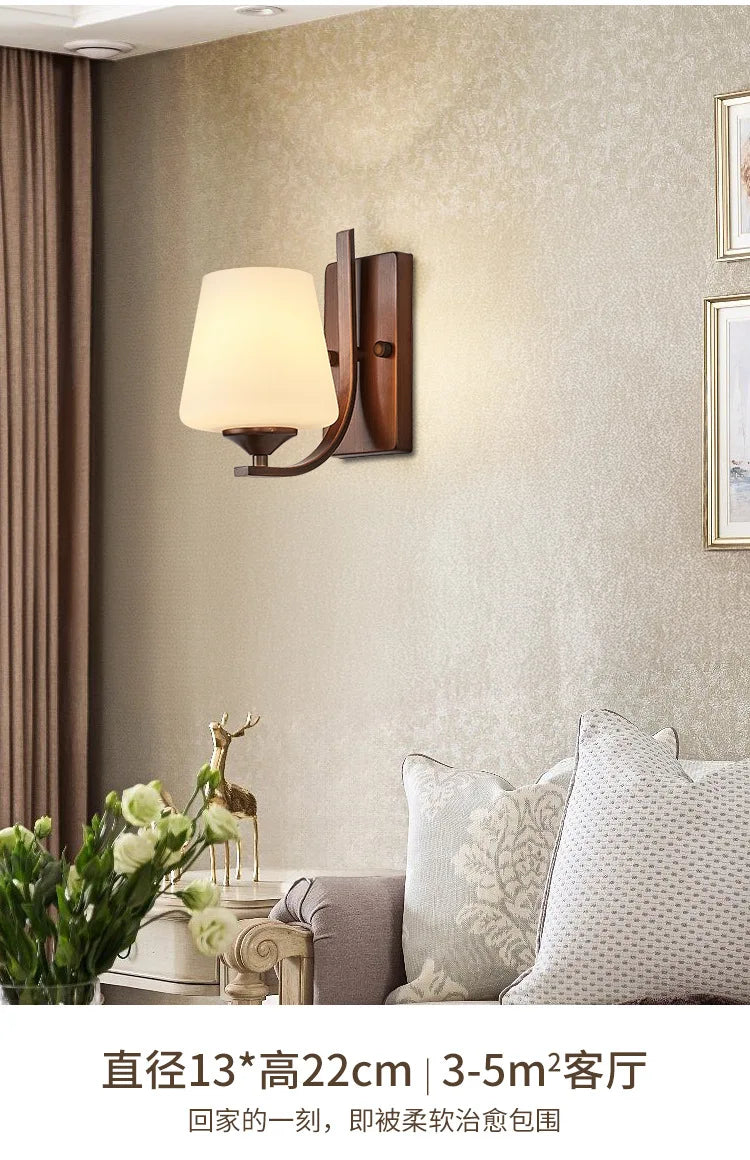 Bathroom Light Lighting with White Frosted Glass Shade, Wall Lamp for Mirror Kitchen Bedroom Living Room Porch