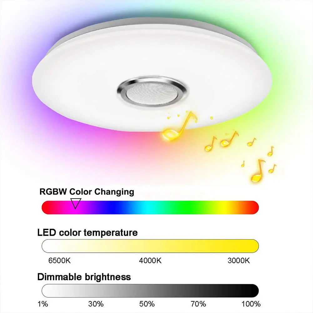 LED Ceiling Light Smart RGB Lighting APP Bluetooth Speaker Music Lamps Dimmable Chandeliers For Home Bedroom with Remote Control