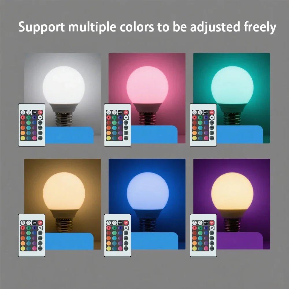 Smart RGBW LED Bulb Spotlight E27  B22  with Infrared Remote Control Suitable for Colorful Home Lighting