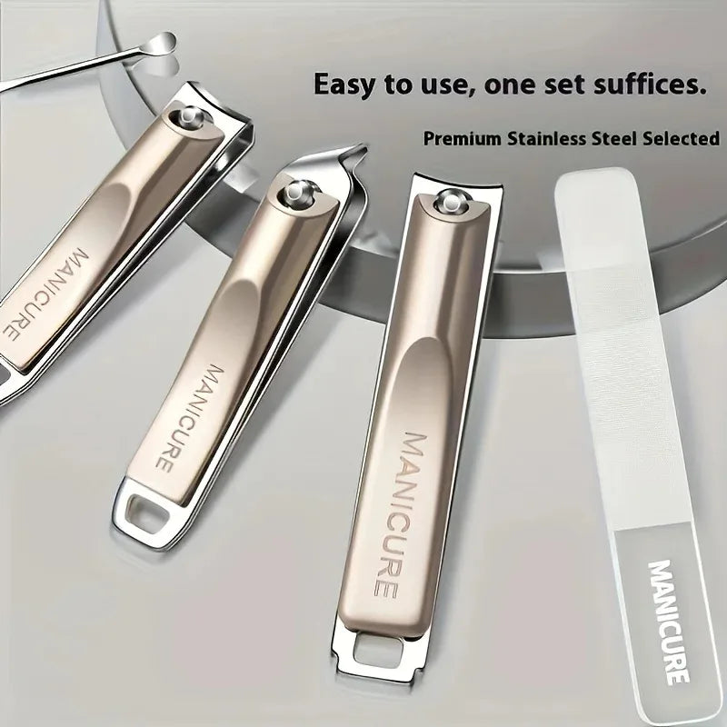 High-Quality 5pcs Nail Care Set Including Nail Clippers a Nano File And an Ear Scoop All Packed in a Portable Storage Case