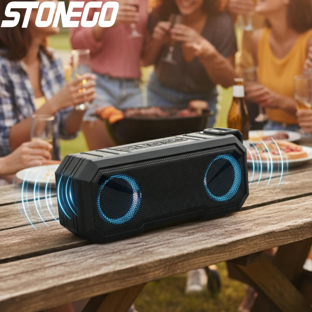 Portable Bluetooth Speaker Wireless TWS Stereo Bass IPX7 Waterproof Loudspeaker FM Radio 12H Playtime