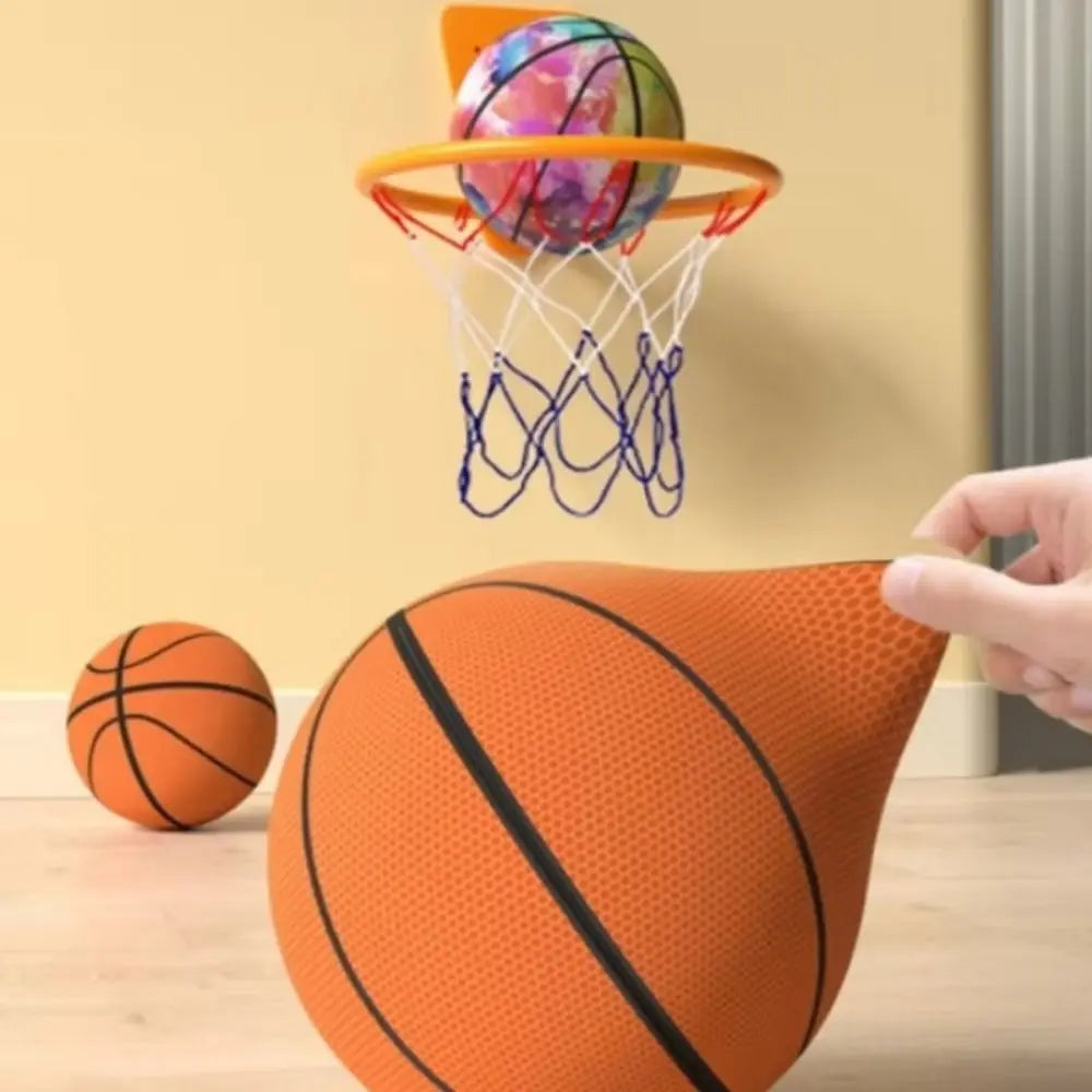 New Cloth Cover Silent Basketball Foam Easy to Grip Bouncing Basketball High-Density Low Noise Training Ball Indoor Activities