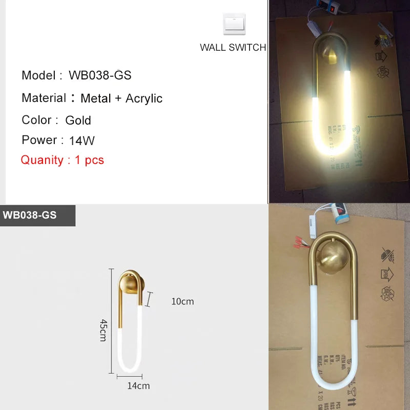Mirror Wall Lamps Bathroom Modern Wall Lights Toilet Wall Mounted Lighting Fixtures Sconces Indoor Bedroom 12W 40 CM