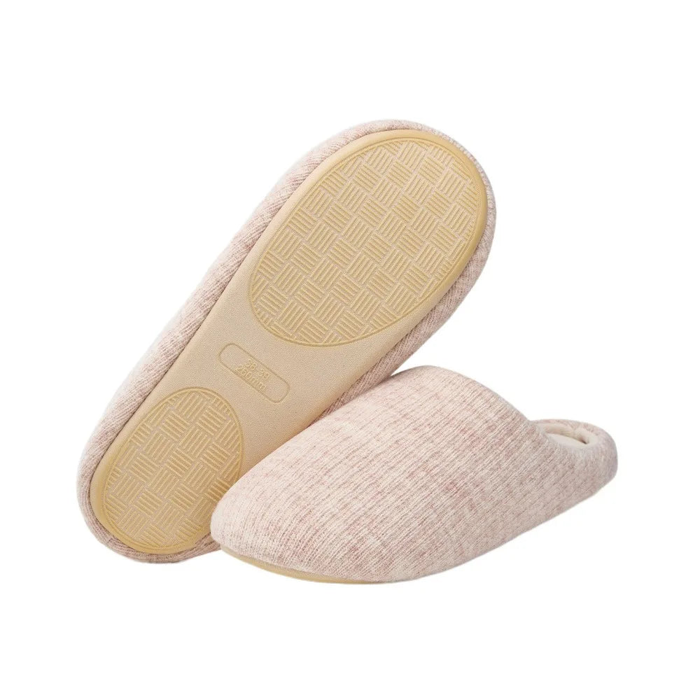 Soft Sole Silent Cotton Slippers Simple Anti-slip Indoor Slippers Women Japanese Style House Shoes Closed-toe slippers Couple