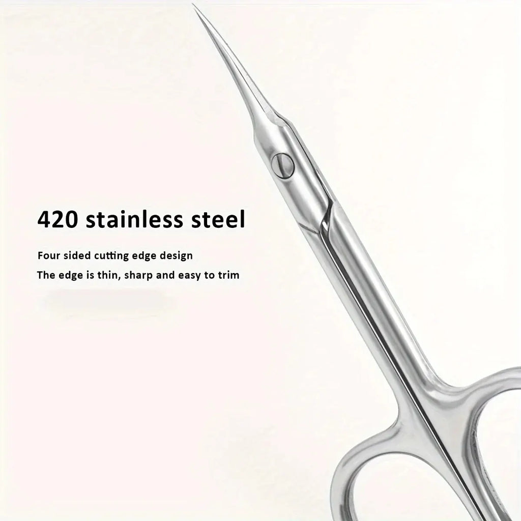 Dead Skin Remover Stainless Steel Curved Tip Thin Blade Cuticle Scissors Nail Clippers Trimmer Manicure Tools Eyebrow Tools