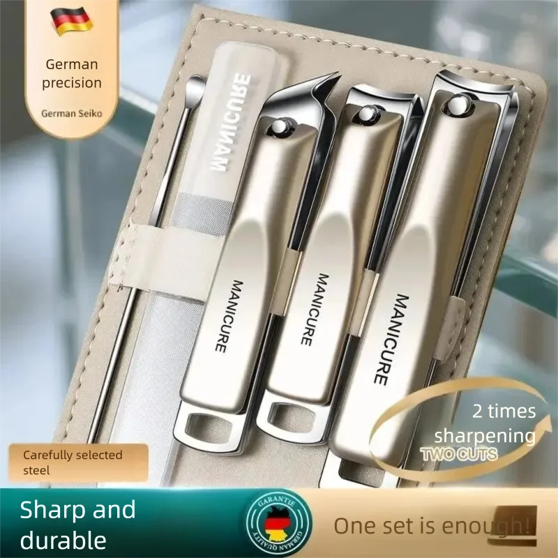 Portable Nail Clippers & Manicure Pedicure Set - Complete Nail Care Kit with Clippers, File, Cuticle Remover & Tools