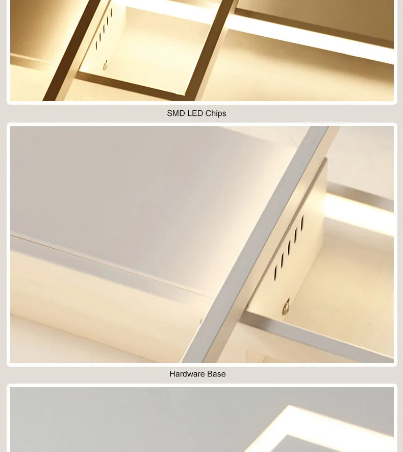 Smart Home Alexa Rectangle Aluminum Modern Led Ceiling Lights For Living Room Bedroom 85-265V White/Black Ceiling Lamp Fixtures