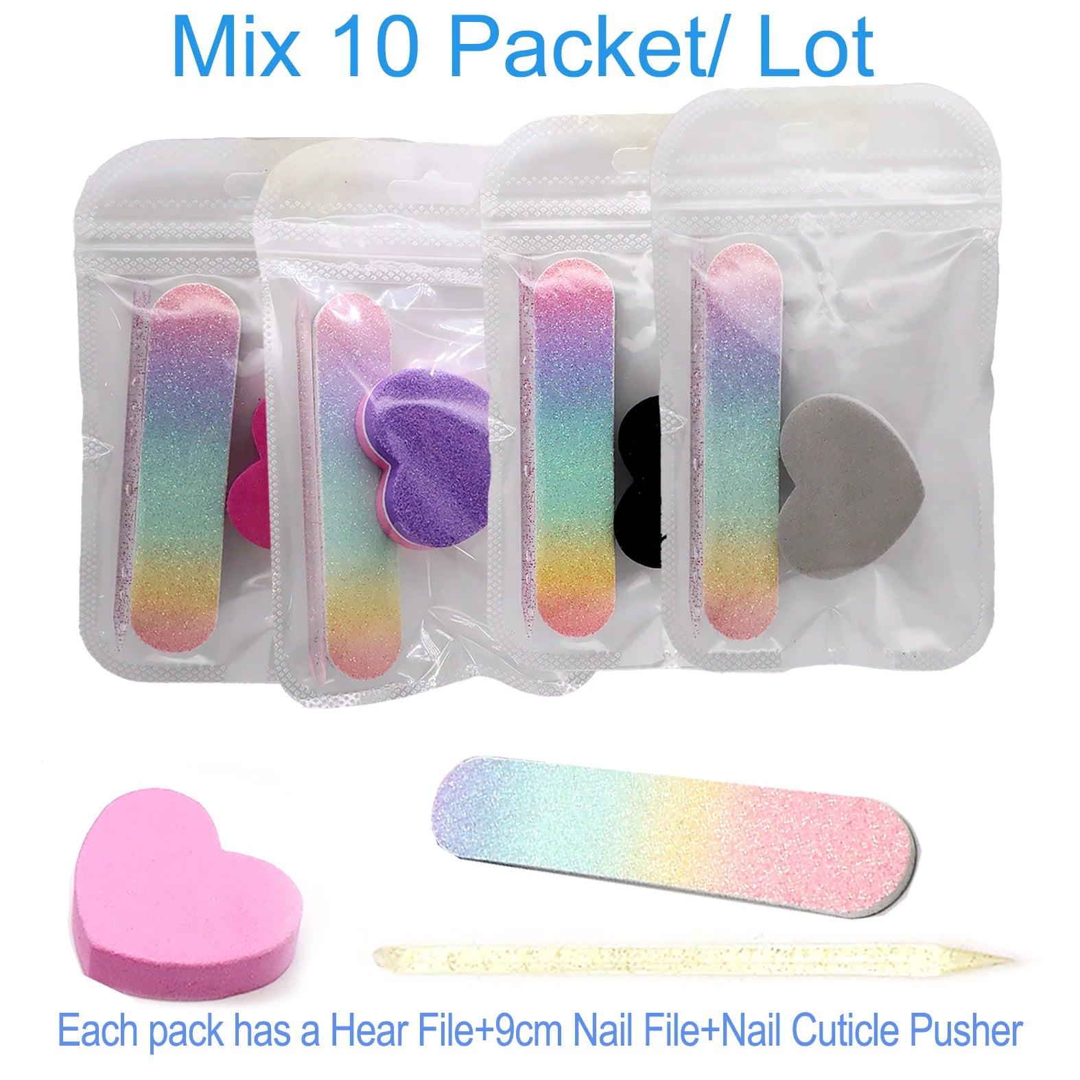 5/10 Sets Care Manicure Set MINI Heat Nail File Set Professional Nail Clipper Kit 3pcs each Pack Nail cuticle clipper Kits