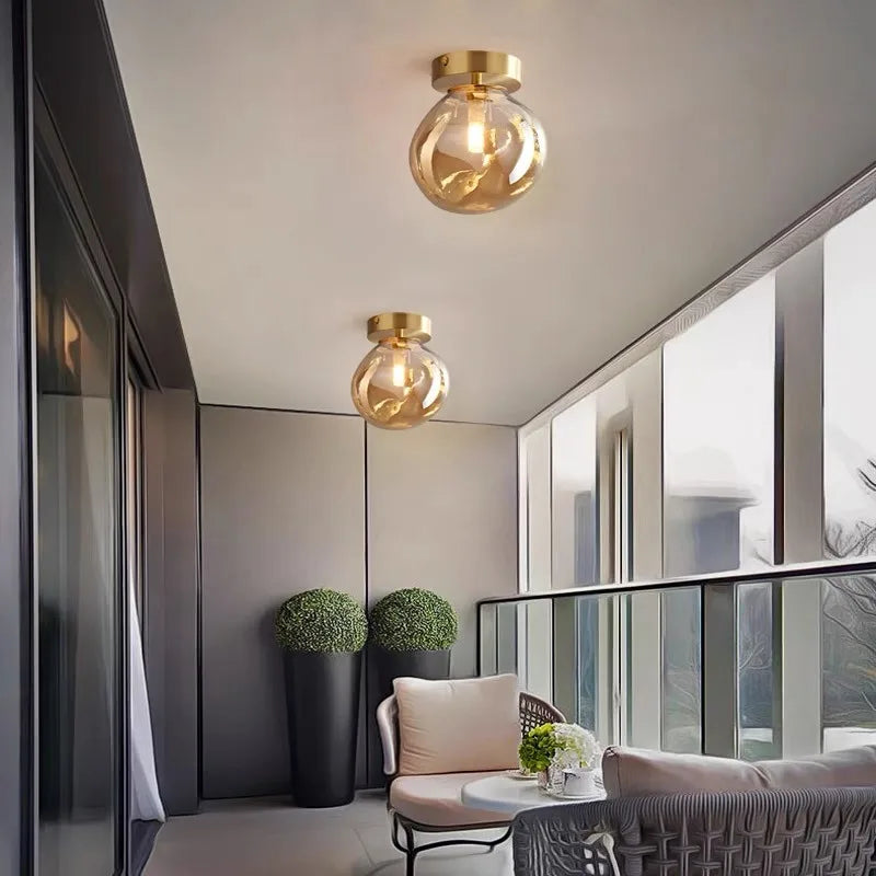 Nordic Modern Glass Ceiling Lamp Bedroom Bedside Restaurant Kitchen Bar Island  Hanging Led Chandelier Lights Indoor Lighting