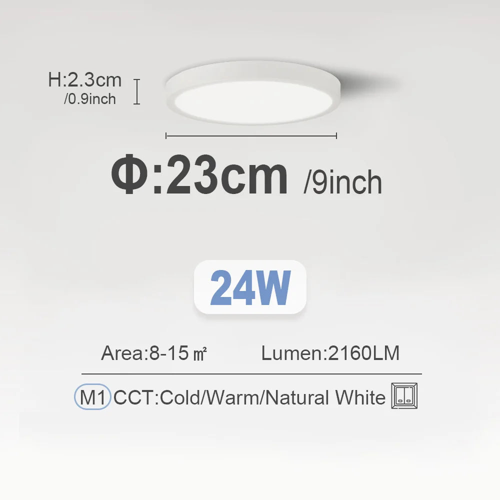Smart Led Ceiling Light with Remote Control 3 Colors Dimmable Ceiling Lights Ultrathin Panel Lamps Bedroom Kitchen Ceiling Lamp
