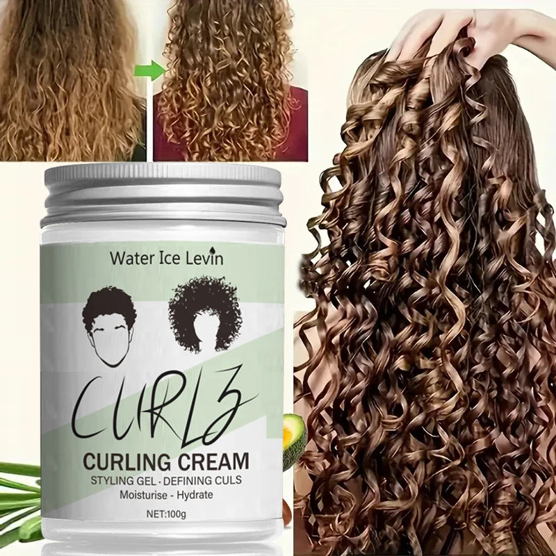 Curly Hair Styling Cream - Hair Care and Moisturizing Hydrate, Nourishes and Cares for Your Hair, Giving You a Radiant Shine / 100g Bottle / Suitable for Travel