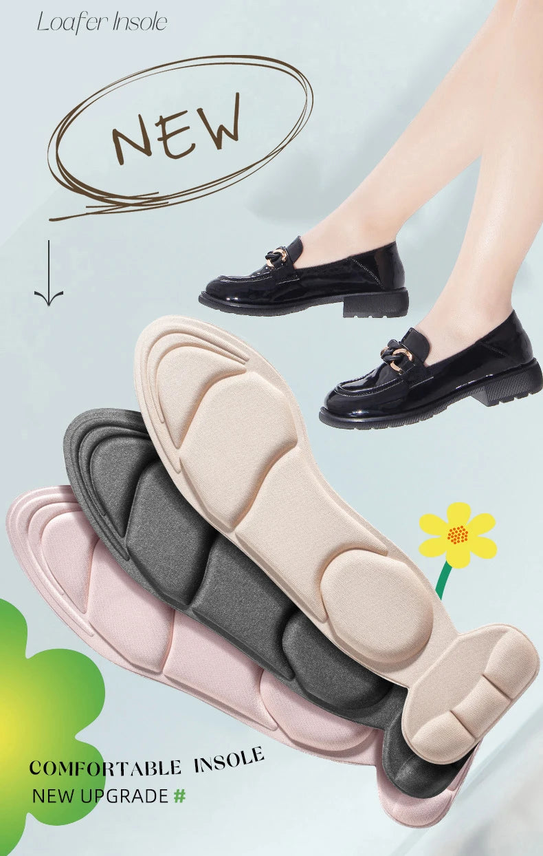 Memory Foam Insoles Women High-heel Shoes Insoles Anti-slip Cutable Insole Comfort Breathable Heel Protection Massage Shoe Pads