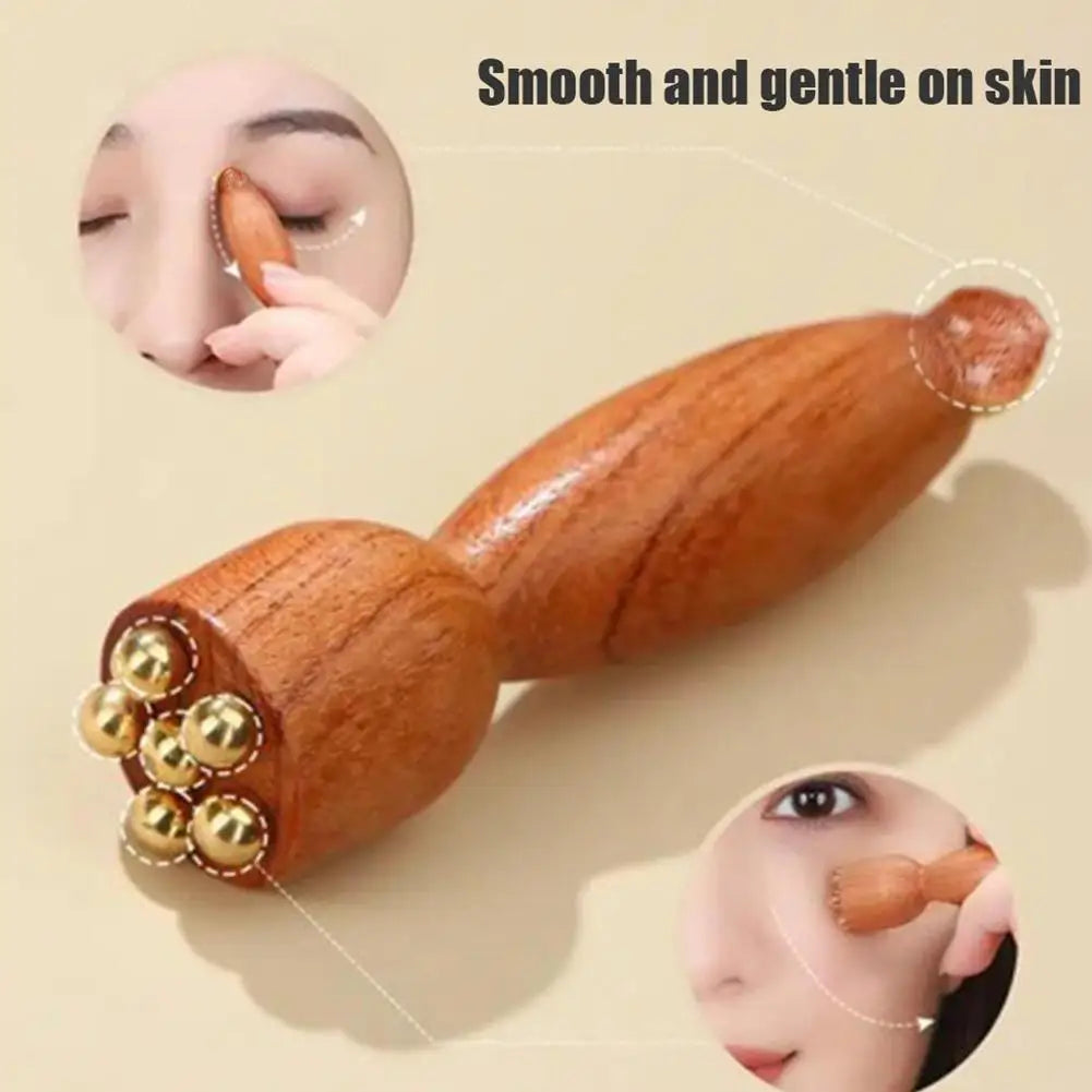 Facial massager tool Lotus Seedpod Shape Massager Sandalwood Face Eye Massage Tools Gua Sha Face Skin Care Massage Sticks