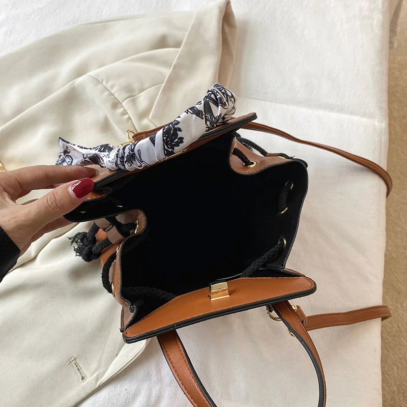 2024 Brand Beauty Glasses Handbags for Women High Quality PU Shoulder Bag Cute Scarf Purses and Crossbody Bag