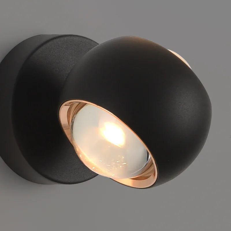 Indoor Home Decoration Sconce Light Metal Body Acrylic Lampshade Up Down Wall Lamp Modern Bedroom Reading Rotatable Spot Lustres
