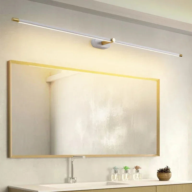 Modern Mirror LED Wall Lamps Minimalist Bathroom Wall Lamps For Bedroom Bedside Sconces Decorative Wall Mirrors Lighting Fixture