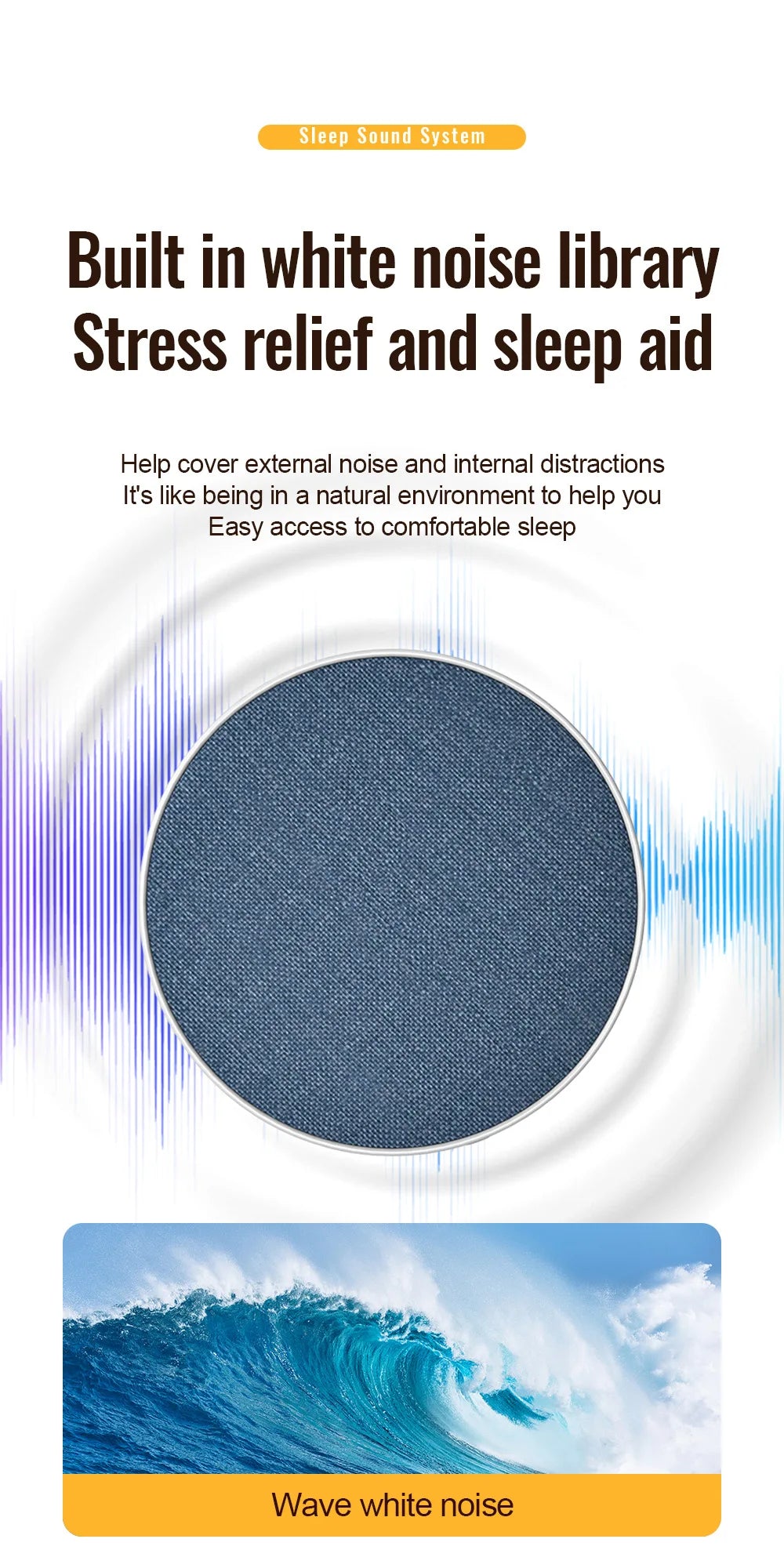 Bluetooth Speaker Wireless Bluetooth5.4 HiFi Pillow Sound Disc Sleep Decompression Support TF Card Reading Type-C Cable Charging