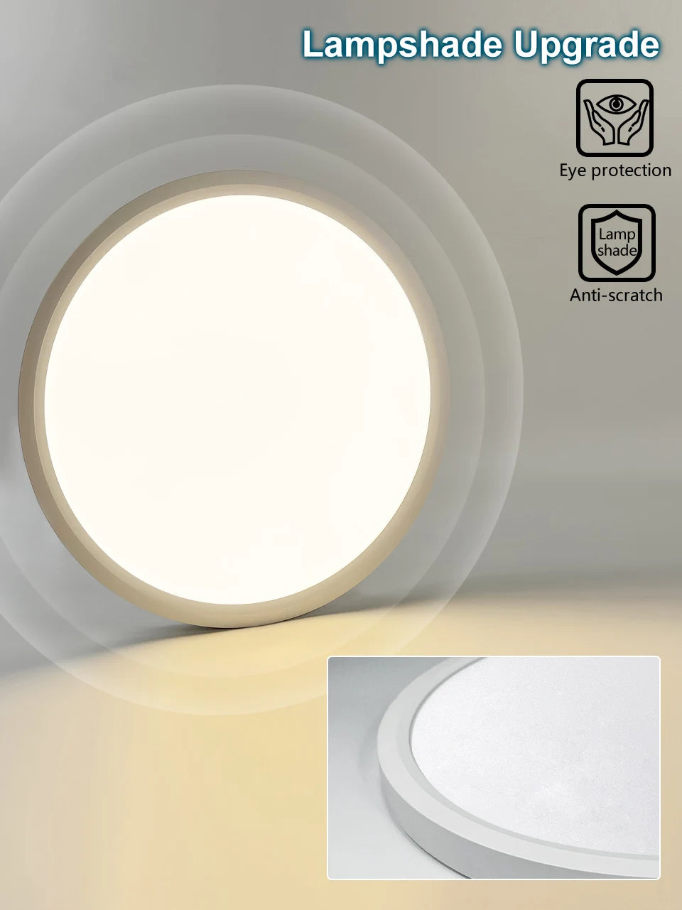 Smart Ceiling Lights 0.94 Inch Remote APP Control Ultra Thin Dimmable Modern Round LED Ceiling Lamp Bedroom Dining Room Kitchen