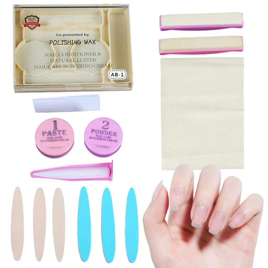Nail Manicure Kit With Buffer Shine Pedicure Kit Natural Nail Prep Set For Women Girls Beginner Home Salon Daily Party