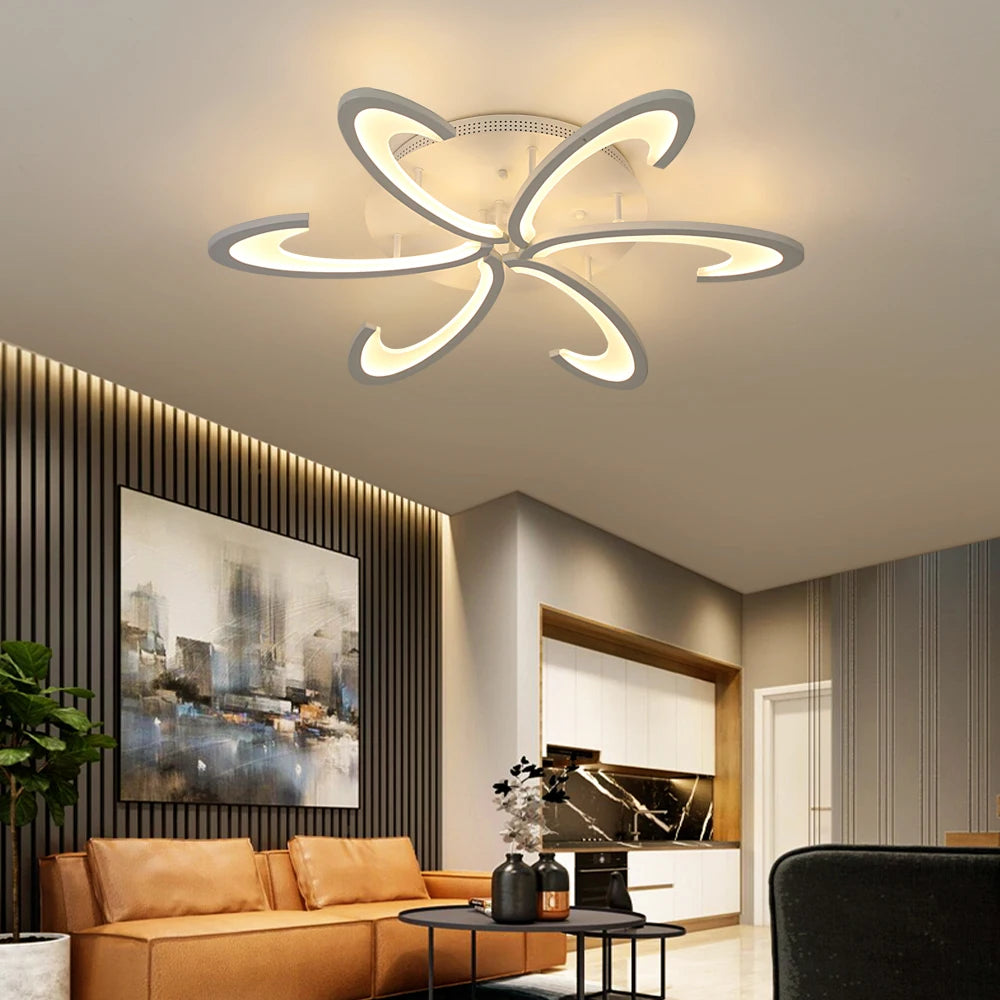 Modern Ceiling Lamp Indoor Acrylic Lustre For Bedroom Living Dining Room Kitchen Led Chandelier RC Dimmable Pendant Light Decor