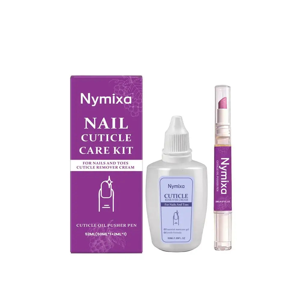 Nail Cuticle Care Kit 50ml Remover Cream 2ml Oil Pen Salon Quality Manicure Set Fingernails Toenails Healthy Grooming Portable