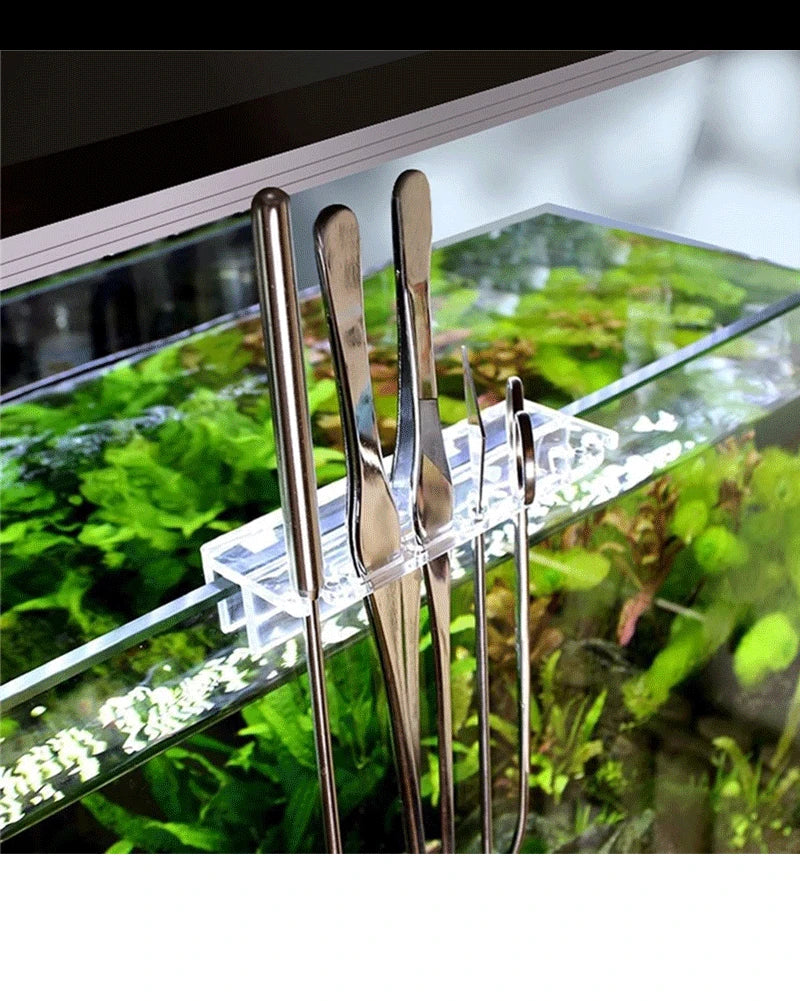 Aquarium Scissor Tools Fish Tank Tweezer Plants Wave Scissors Grass Stainless Cleaning Tools Storage Holder Aquarium Accessories