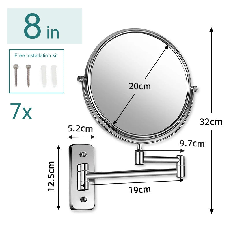 Bathroom Makeup Mirrors Wall Mount Extending Folding 3x 5x 10x Magnification Bath Mirror Double Side Mirror