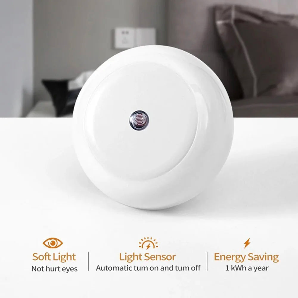 intelligent Motion Sensor night light auto on/off wireless night light LED Plug-in wall lamp  bedroom bedside lamp home lighting