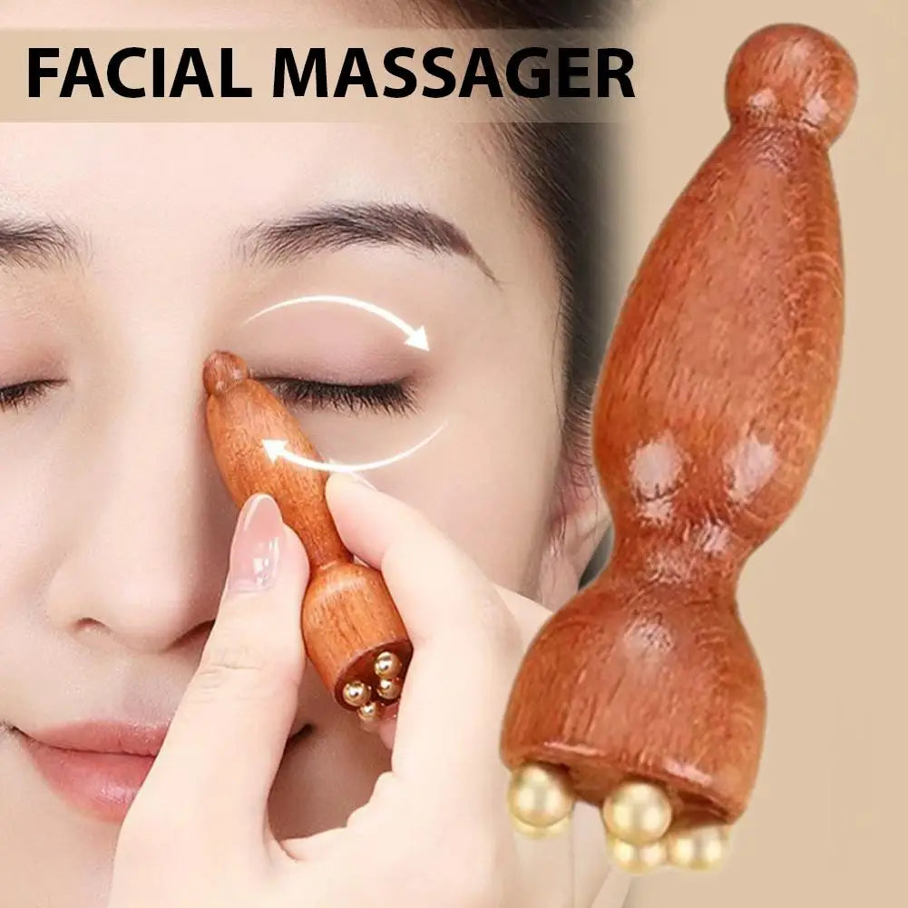 Facial massager tool Lotus Seedpod Shape Massager Sandalwood Face Eye Massage Tools Gua Sha Face Skin Care Massage Sticks