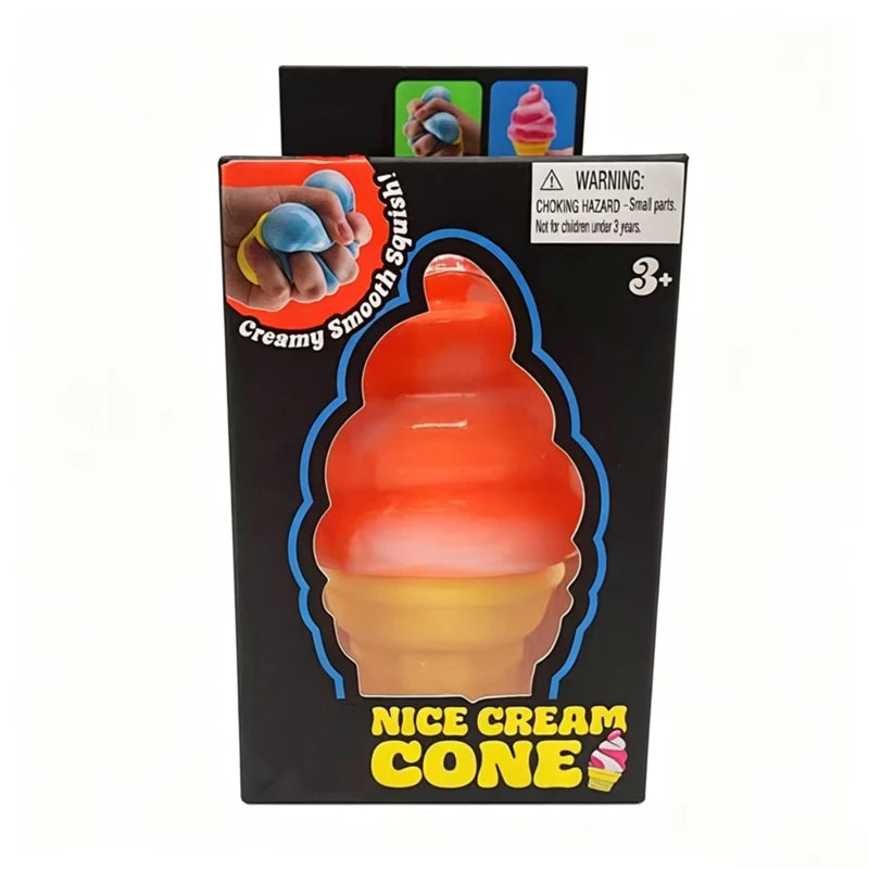 Needoh Nice Cream Cone Sensory Stress Reliever Fidget Toy Anxiety Focus Non-toxic Squeeze Stretch Toy For Adults Kids Gift