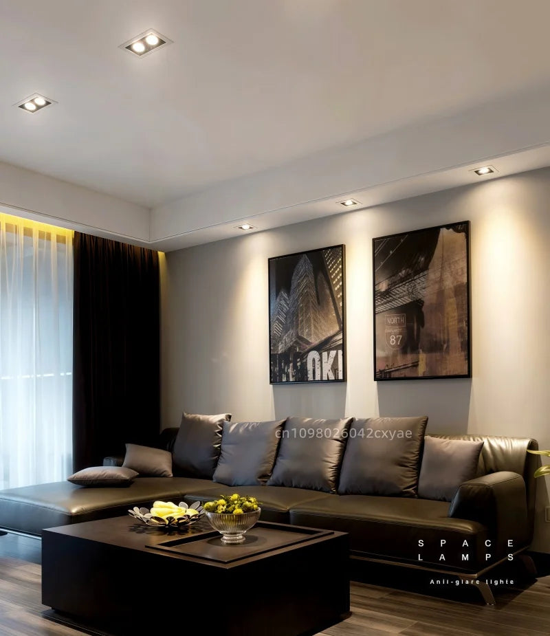 Dimmable LED downlights, COB spotlights, 10W, 20W, 30W, ceiling anti-glare, living room and kitchen indoor lighting
