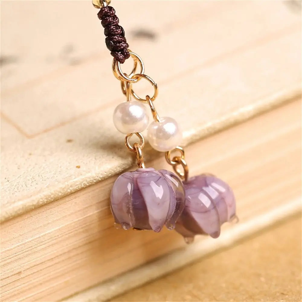 Strap Phone Accessories Jewelry Accessories Mobile Phone Keychain Anti-lost Lanyard Phone Strap Orchid Flower Phone Chains