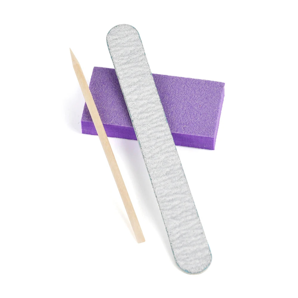 100 Sets Natural Nail Kits Disposable Manicure Kit  Salon Professional Pedicure Pedicura Nail File Set