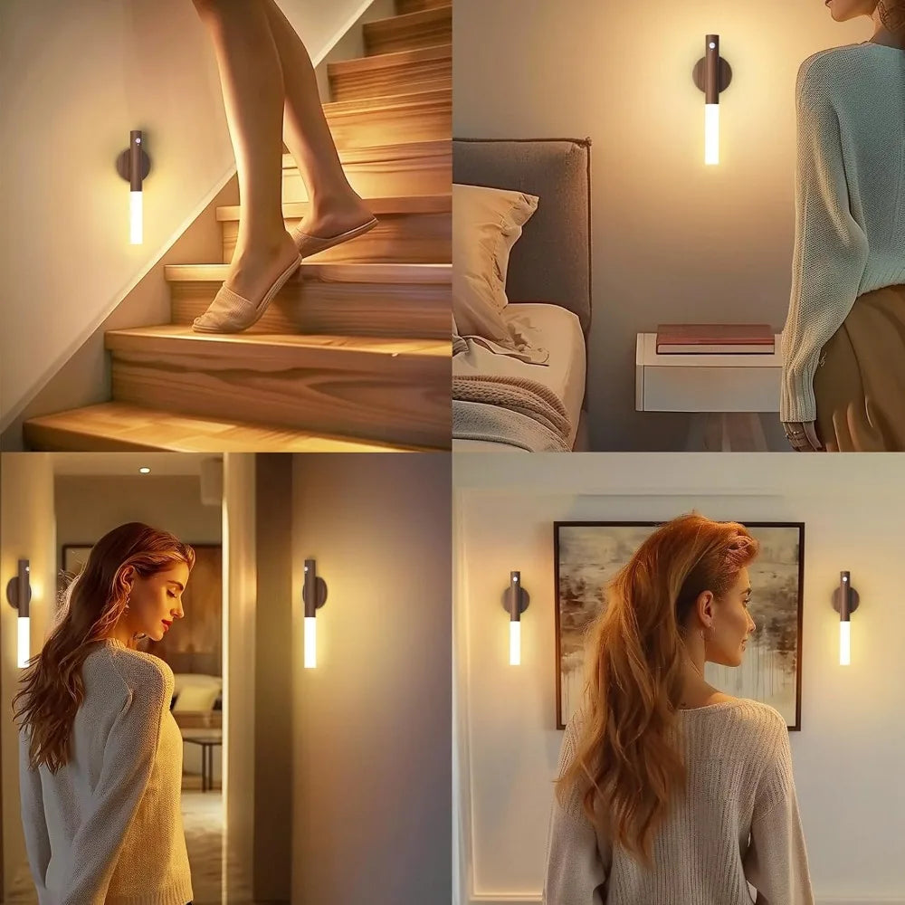 LED Night Light USB Charging Intelligent Human Induction For Bedside Cabinet Home Wardrobe Lighting Motion Sensor Light Led Lamp