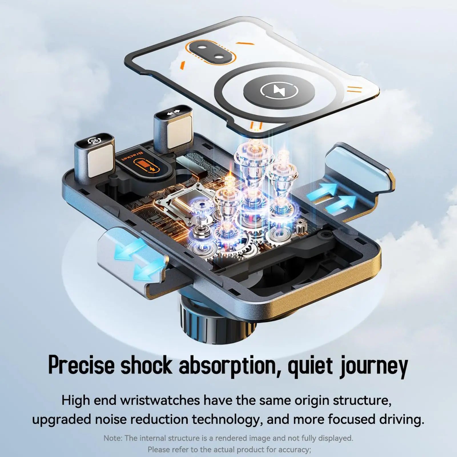 Wireless Car Phone Charger 15W Fast Charging Air Vent Cradles Auto Clamping Phone Holders for Music Control Video Streaming