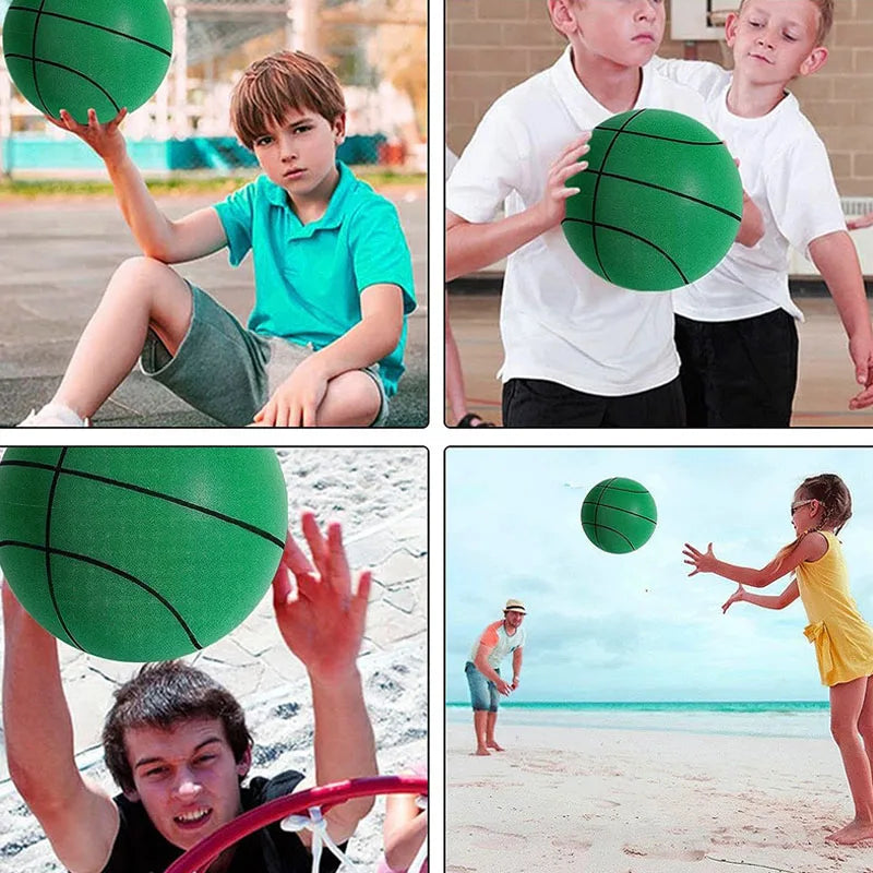 18cm/22cm Silent basketball racket ball for children's indoor training Baby silent sponge elastic small leather ball toys