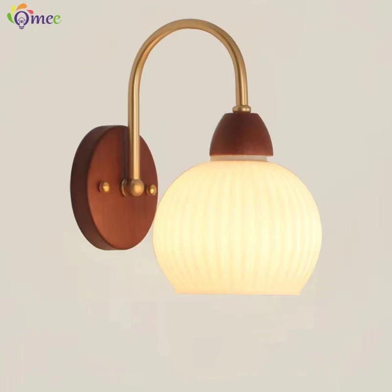 Modern Indoor Wall Light Lamp Suitable For Bedroom Bedside Living Room Home Decor Light Fixture Wooden Vintage LED Wall Lamps