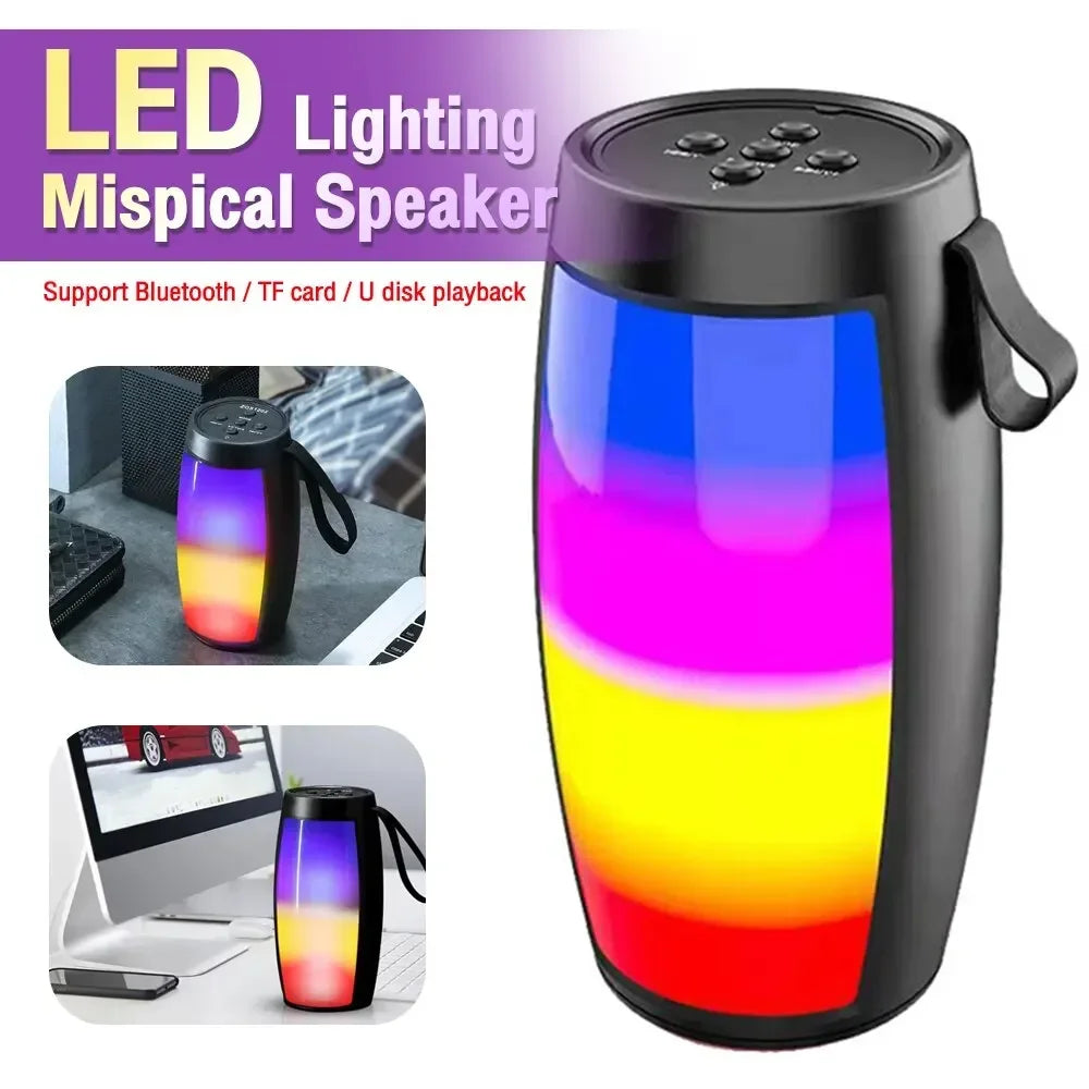 1202 Wireless Bluetooth Speakers Home Outdoor Portable Small Speaker Subwoofer Car Audio Bass MP3 Player Sound System LED Lights