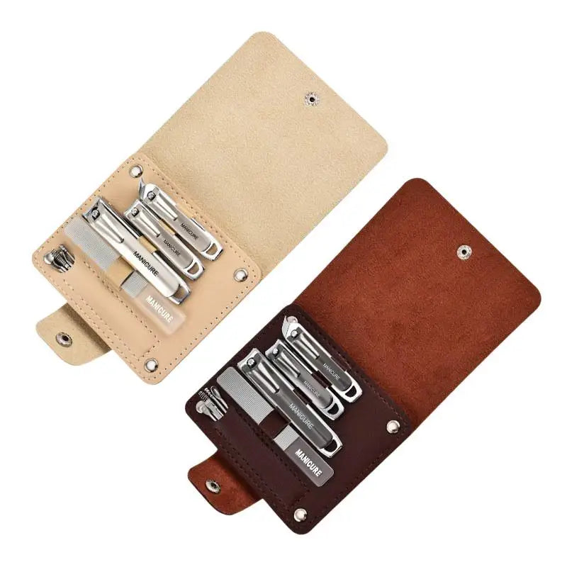 10pcs Portable Nail Care Kit - Professional Carbon Steel Manicure Set with Nail Clippers, Files & Cuticle Tools in Travel Case