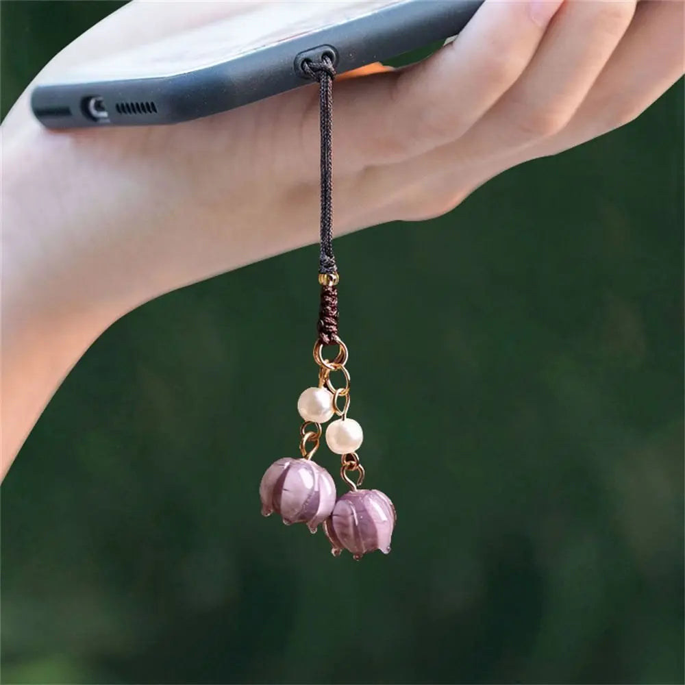 Strap Phone Accessories Jewelry Accessories Mobile Phone Keychain Anti-lost Lanyard Phone Strap Orchid Flower Phone Chains